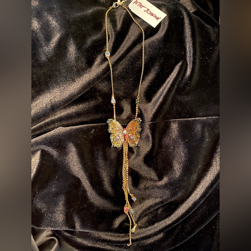 Betsey Johnson Butterfly Blitz lariat necklace
